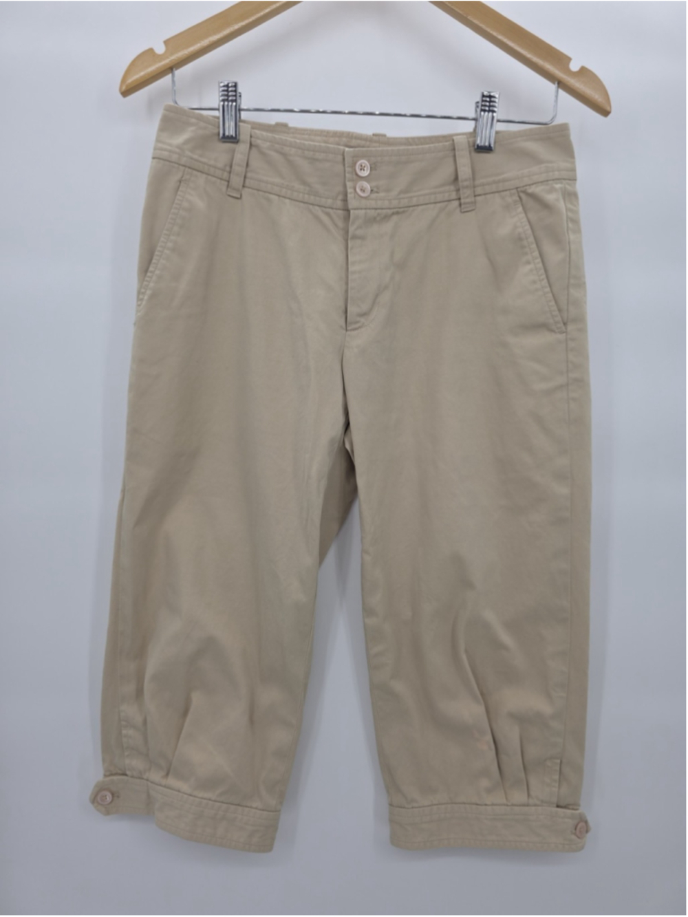 Ralph Lauren Pants Size 4 Vintage 90s Beige Cargo Capri Preppy Old Money